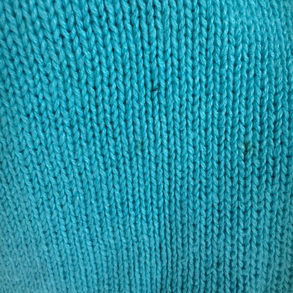 Quacker Factory Vintage Women's Size L Cardigan Teal Palm Tree Sweater READ - Picture 5 of 8